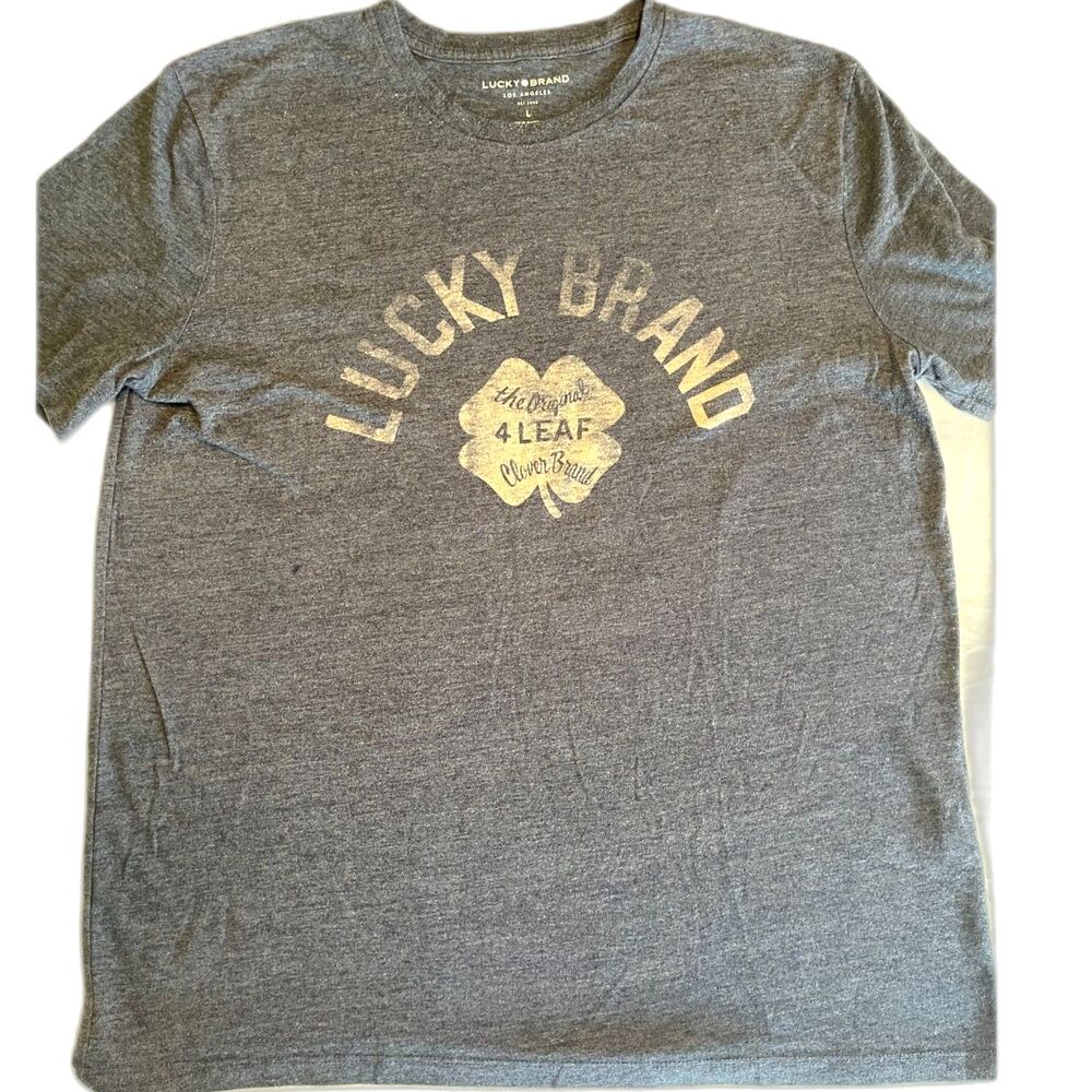 Men's Lucky Brand Logo Blue Vintage T-Shirt Top Shirt SIZE L